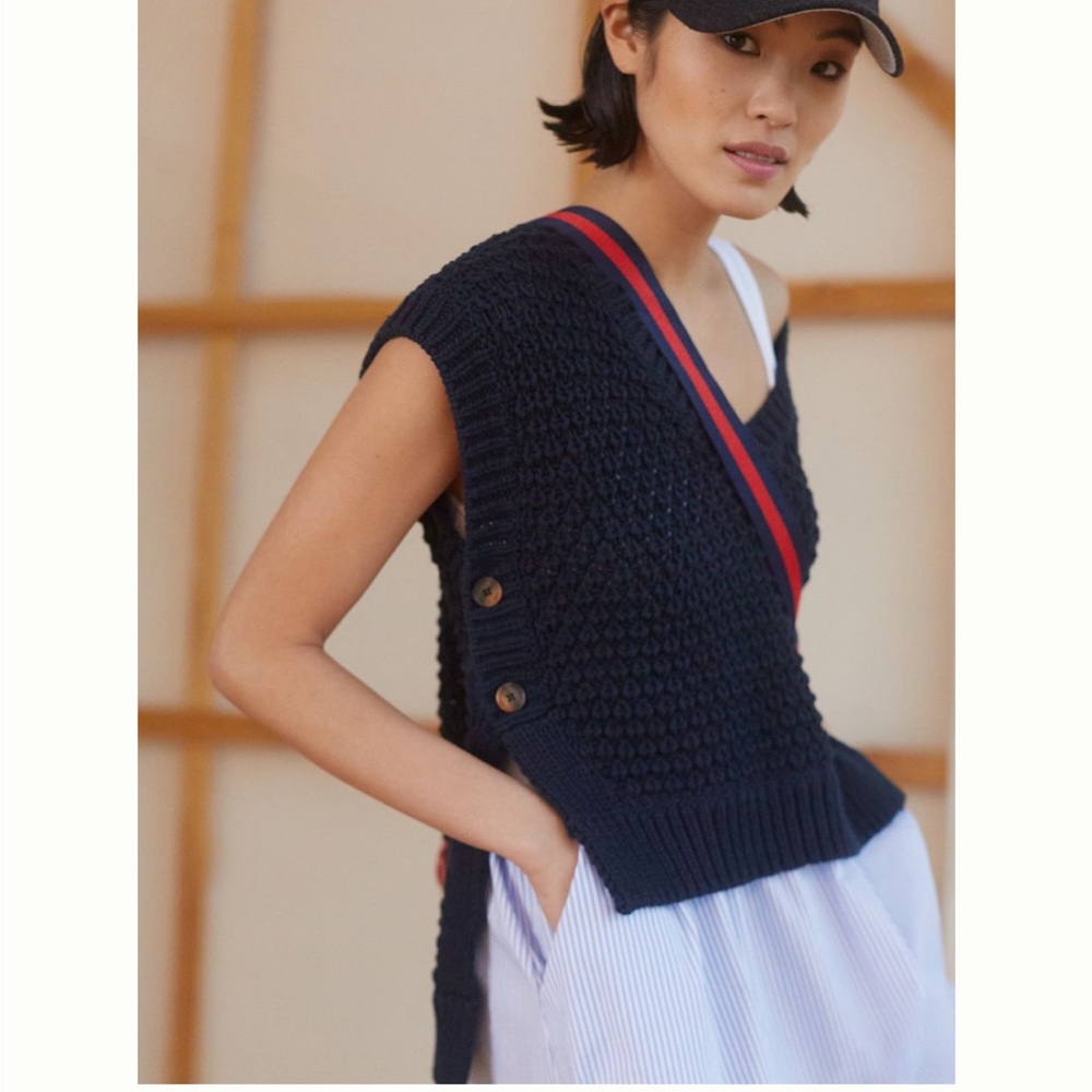 ✨ Anthropologie Textured Sweater Vest Sz XLP